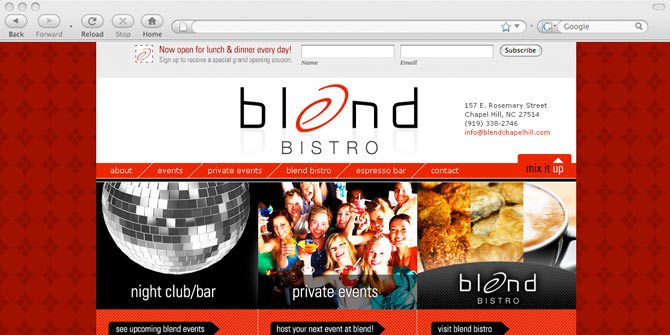 Blend Bistro website