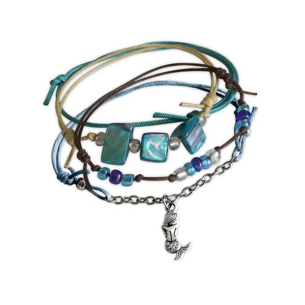 Mermaid Bracelets 4 Piece Set Charm Bracelet Mermaid Bracelets 4 Piece Set
