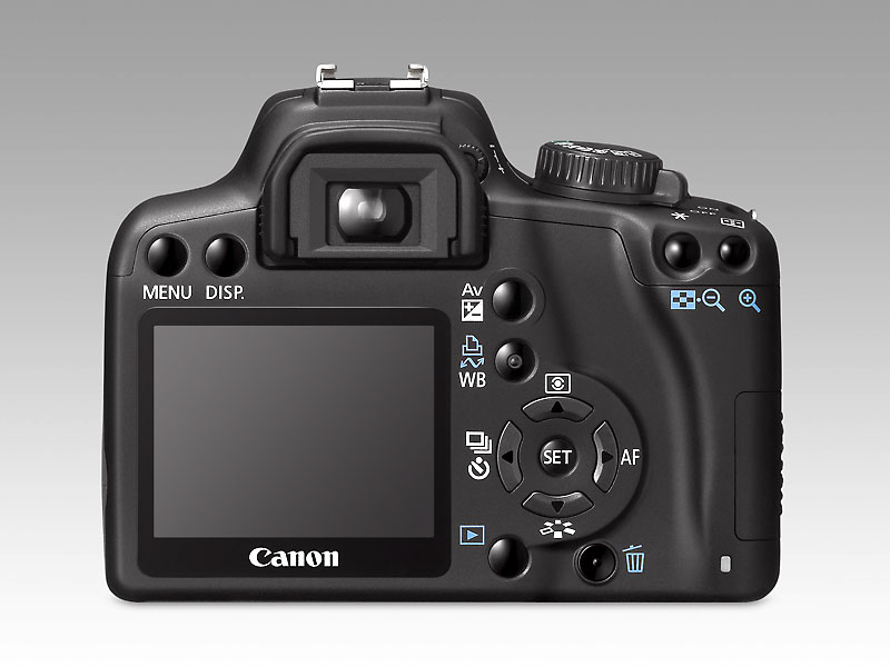 Foto van Canon EOS 1000D camera achterkant