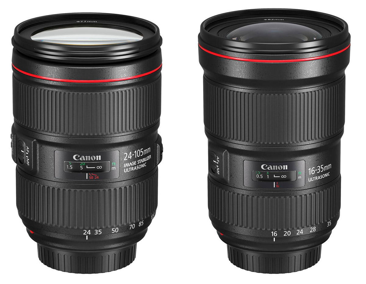 foto van EF 24-105mm f/4L IS II USM en de EF 16-35mm f/2.8L III USM