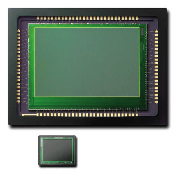De Foveon sensor in vergelijking met de sensor van een compactcamera.