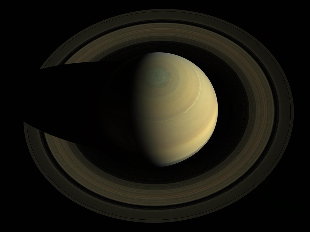 Saturnus met z’n ringen. Opname Cassini ruimtevaartuig, 15 juni 2007.