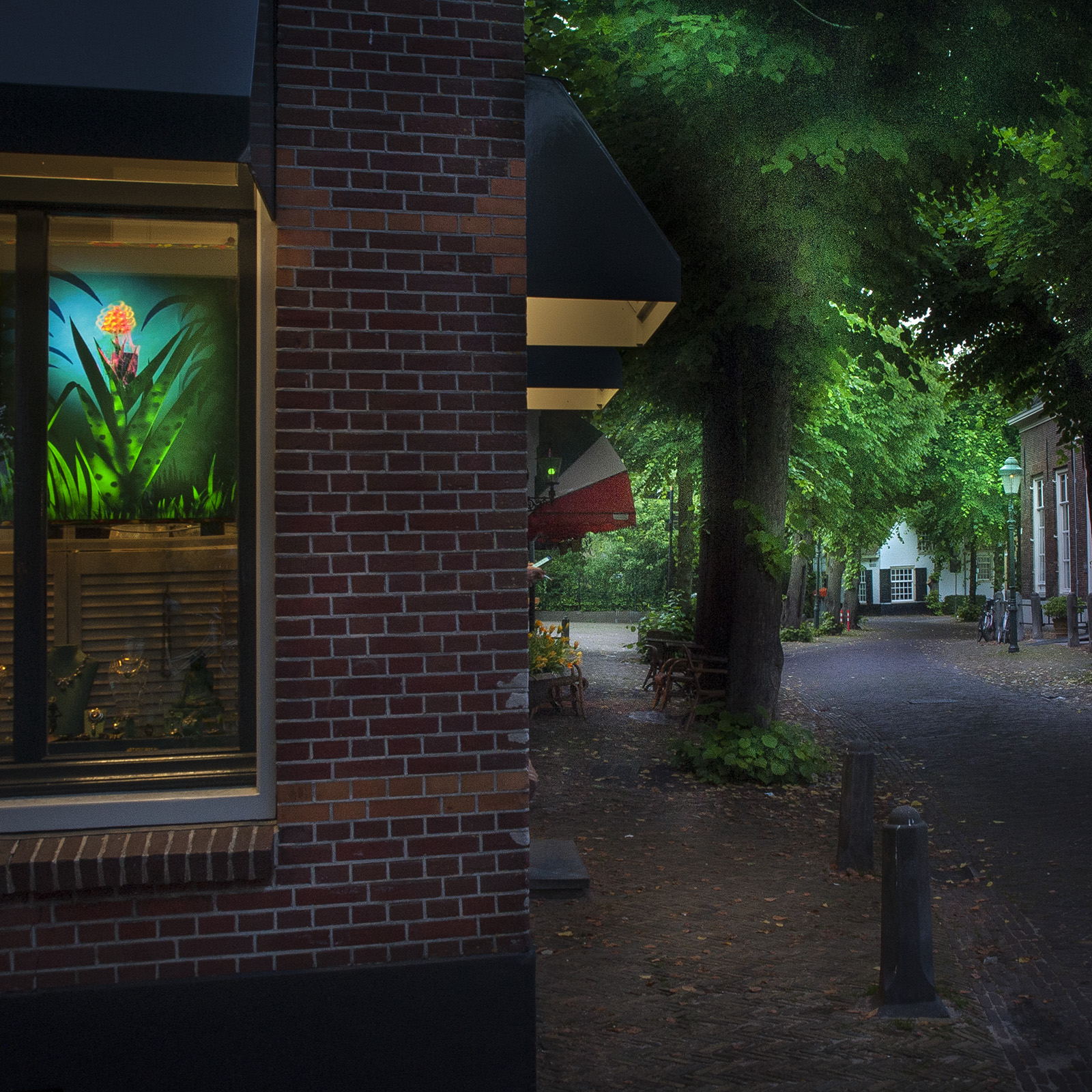 foto: © Jan van der Horn - lichtbak bij mevrouw van Oel, op de Voorstraat, vlak bij Museum Voorschoten