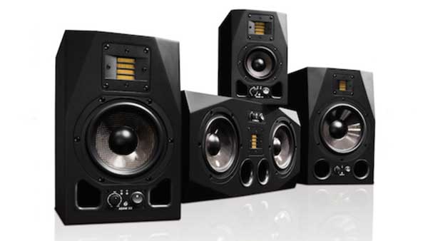 An image of ADAM Audio's AX Series studio monitors.