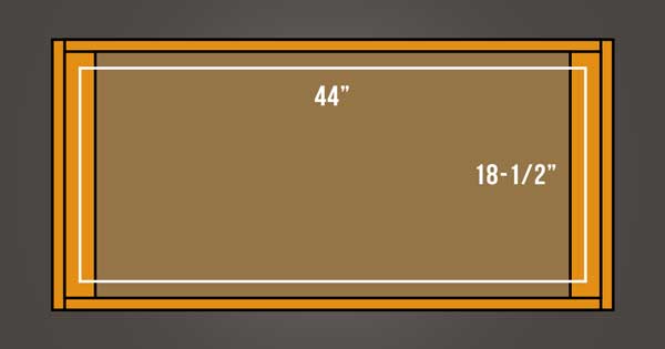 An image of recommended screw eye hook installation measurements.