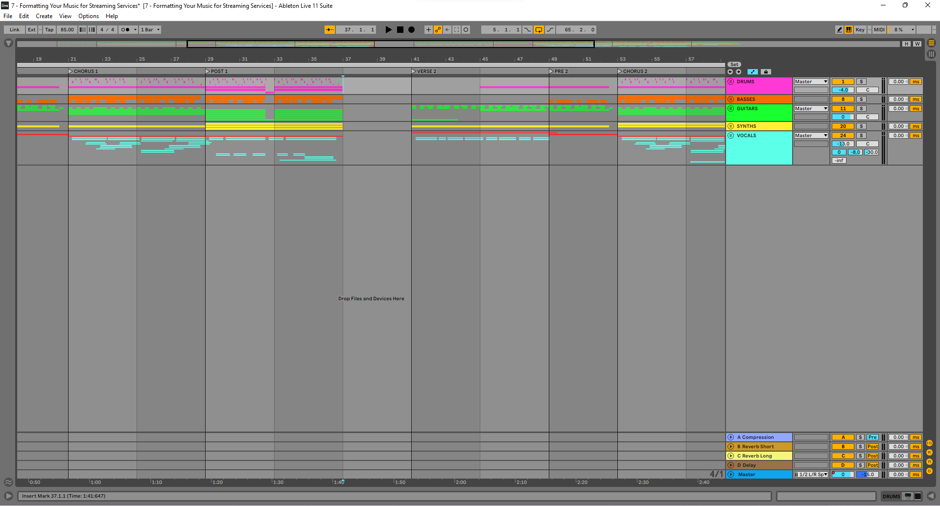 Silence has been added to the timeline, before the second verse.