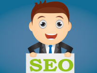 person holding up SEO sign