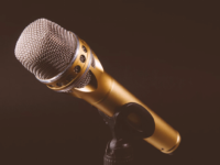 close-up of a microphone