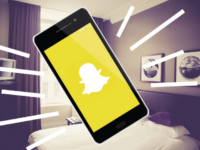 snapchat logo on phone