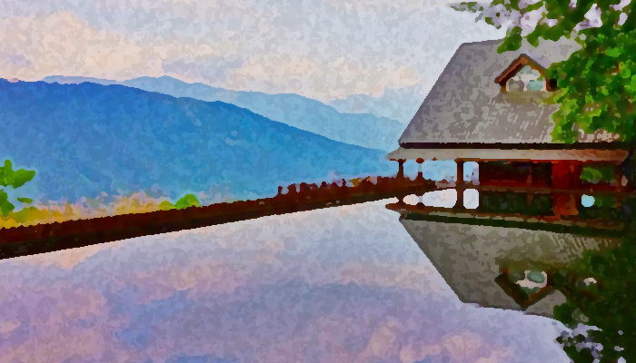 pool on mountainside