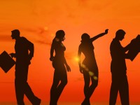 silhouette of people
