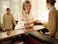 Front Desk helping at checkin