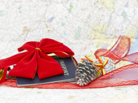 log book with a ribbon on it