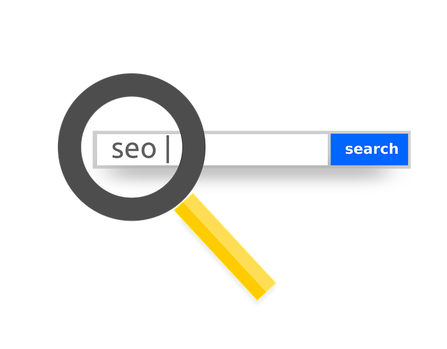 magnifying glass on seo search box