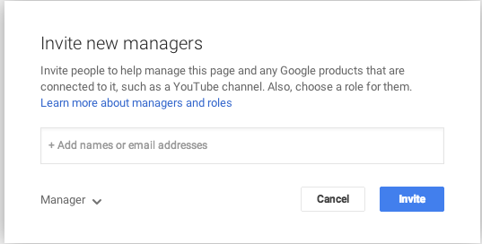 inviting people to manager google my business page
