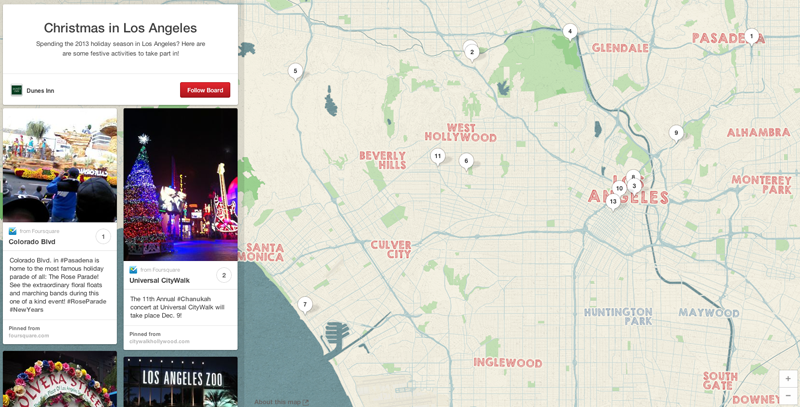 Pinterest board locations