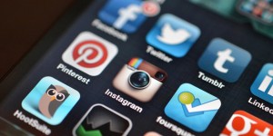 social media icons on smartphone