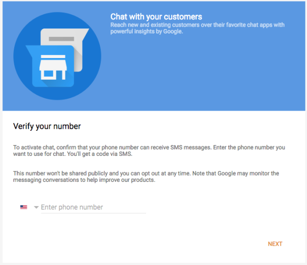 verifying step for Google messaging