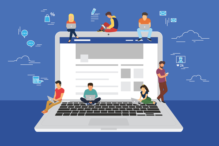 social media web surfing laptop