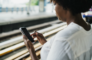 woman on her cell phone