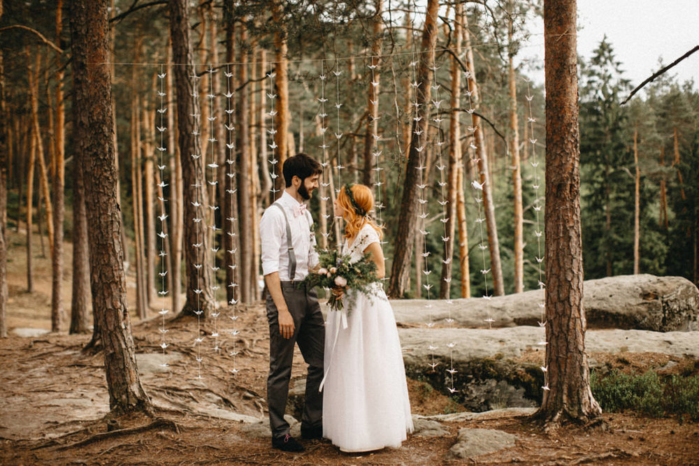 wedding couple in a forest