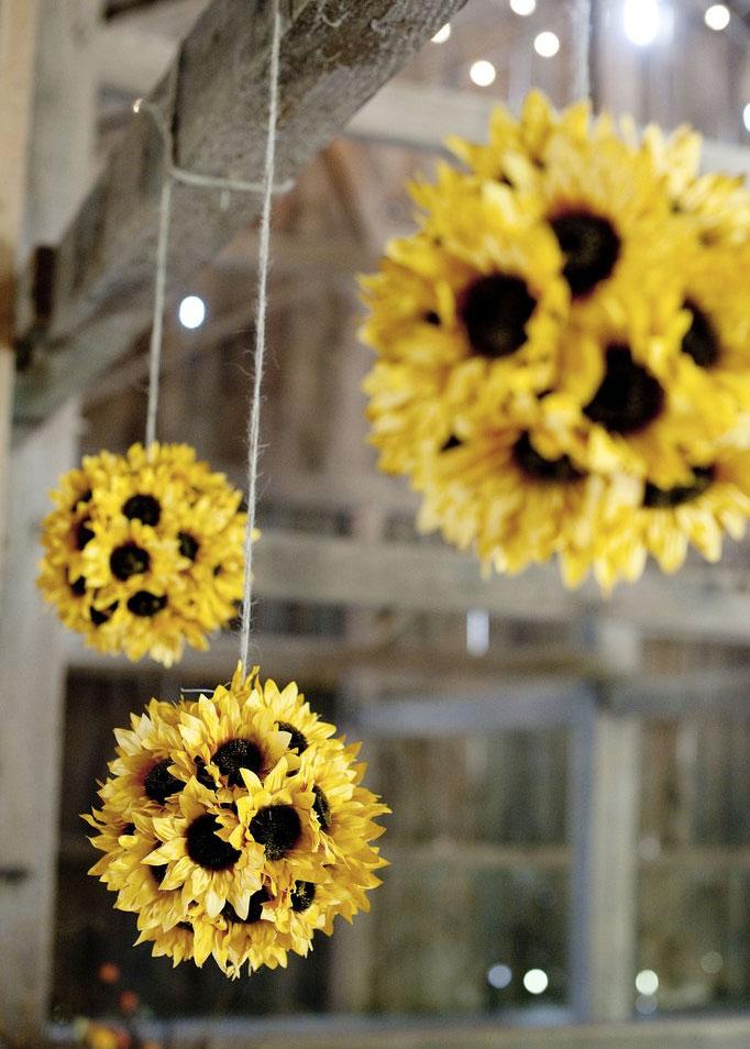 hanging sunflower decorations