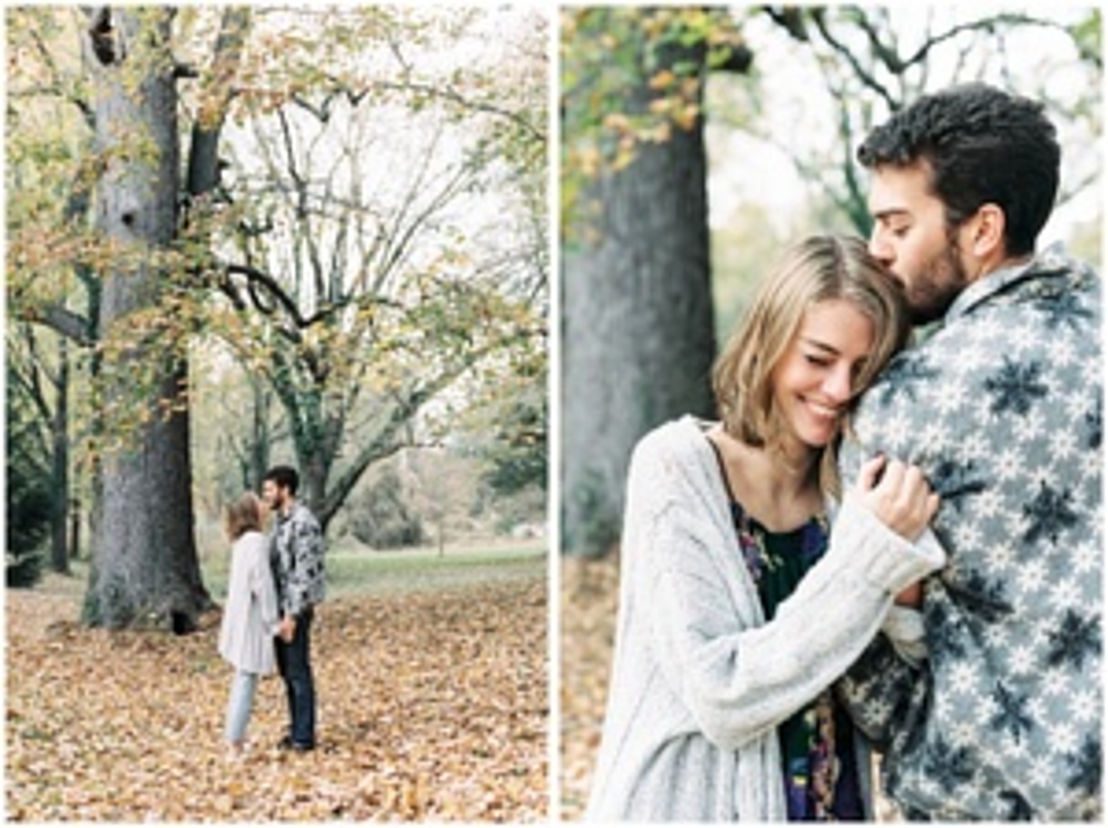 happy engagement couple