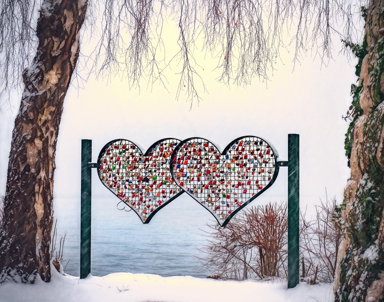 fence shaped like two hearts