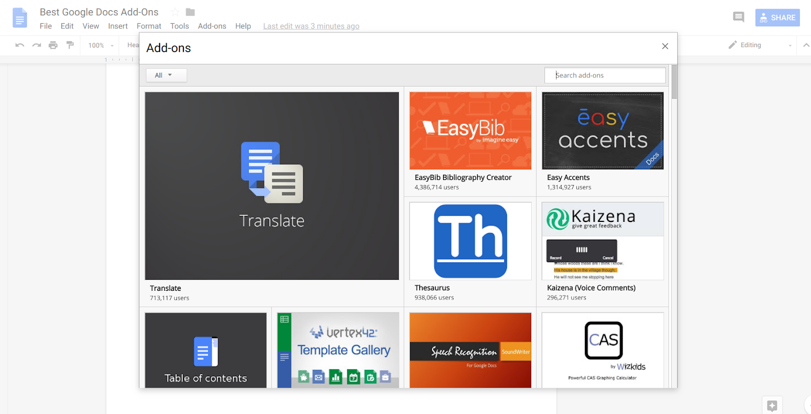 best google docs add ons list