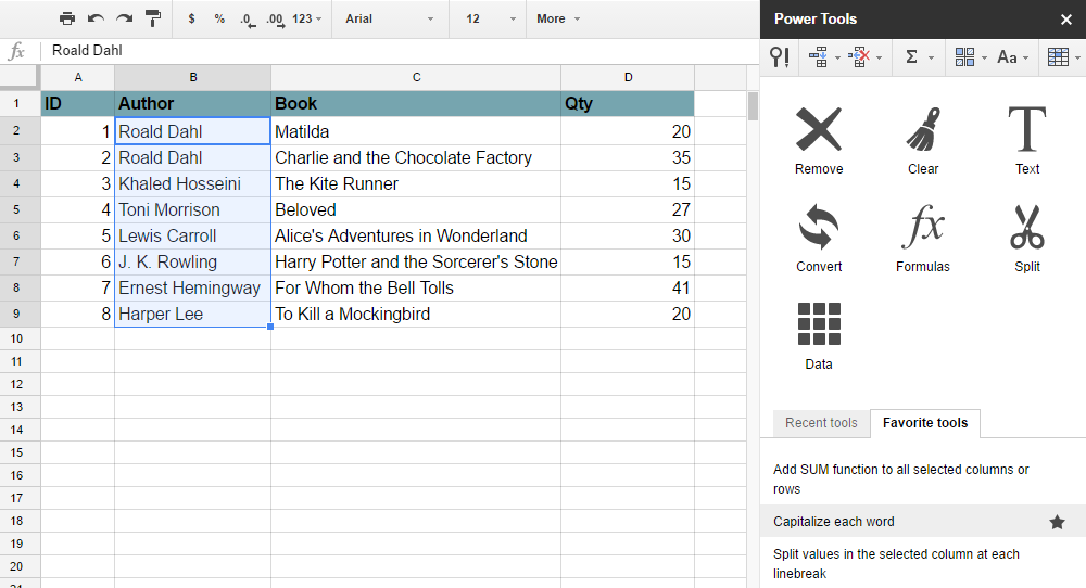 Power Tools Google Sheets Add-Ons