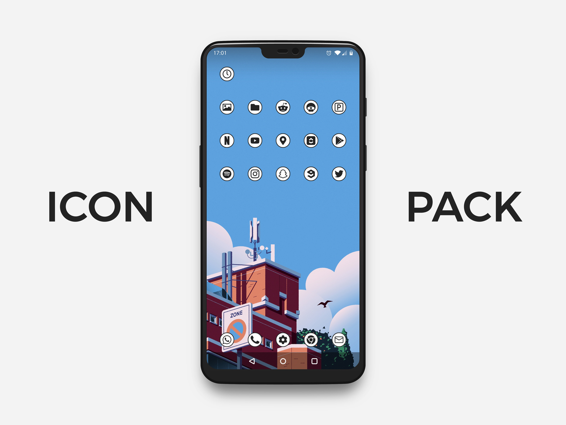 black and white icon pack for high readability