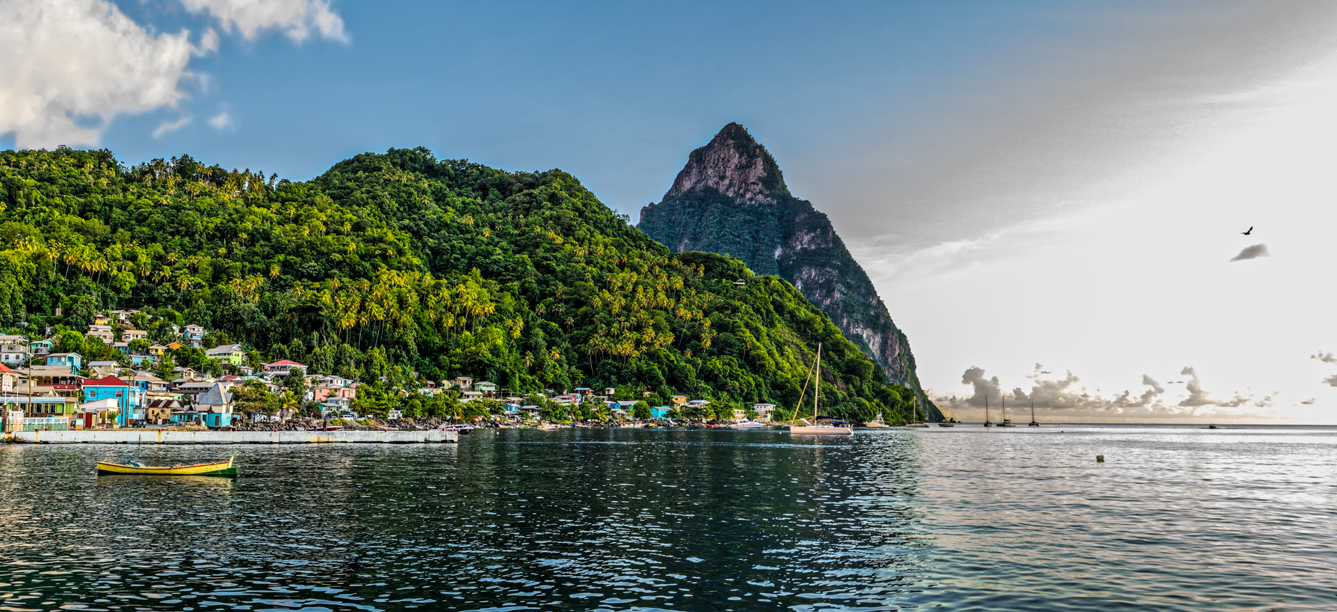 panoramic picture of an island in the Caribbean