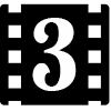 film icon with number 3 inside