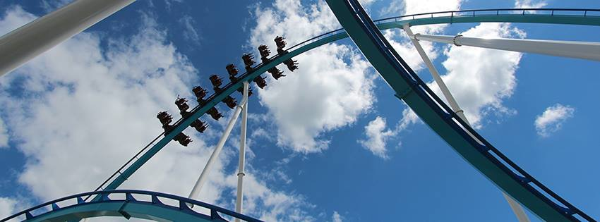 people on roller coaster in Cedar Point Ohio