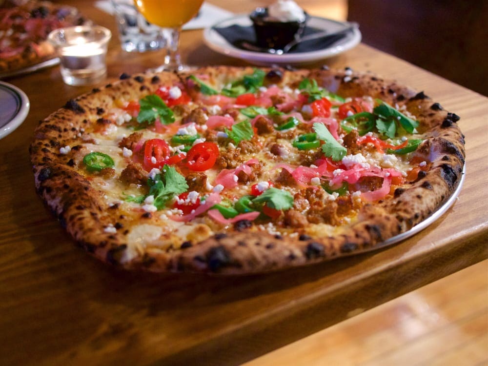 Fresh pizza pie ready to eat