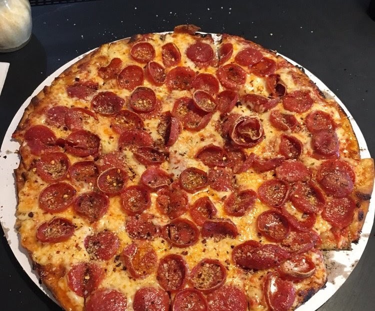 Photo of pepperoni pizza from Flanagan's Pub