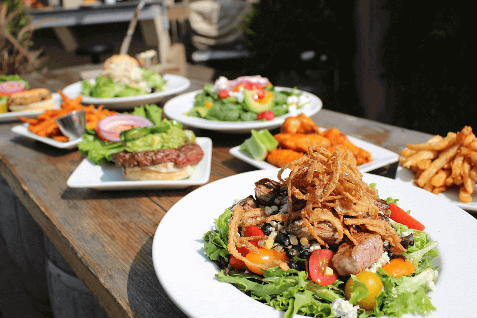 a table with a spread of food