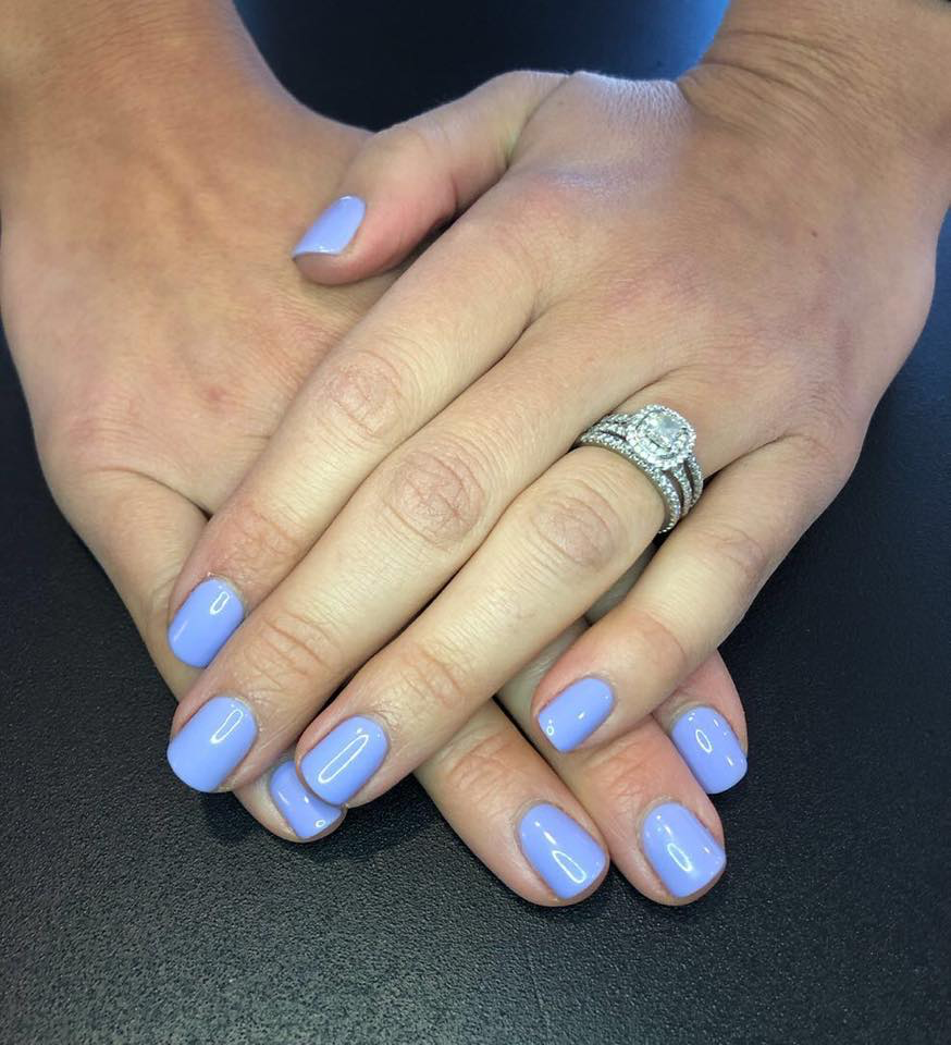 blue manicure from the natural nail spa