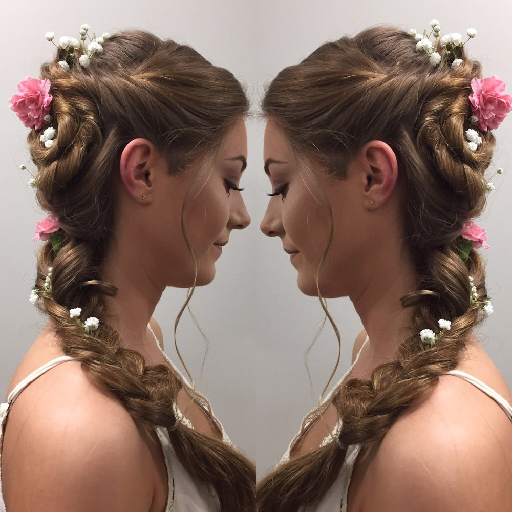 Bridal updo done by Bella Perla Salon.