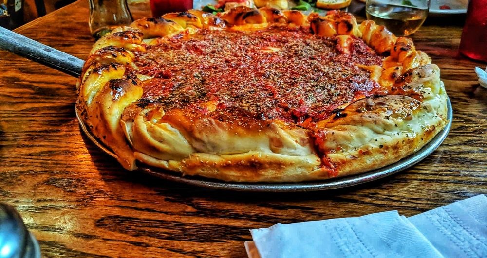 stuffed crust pizza from Yellow Brick Pizza