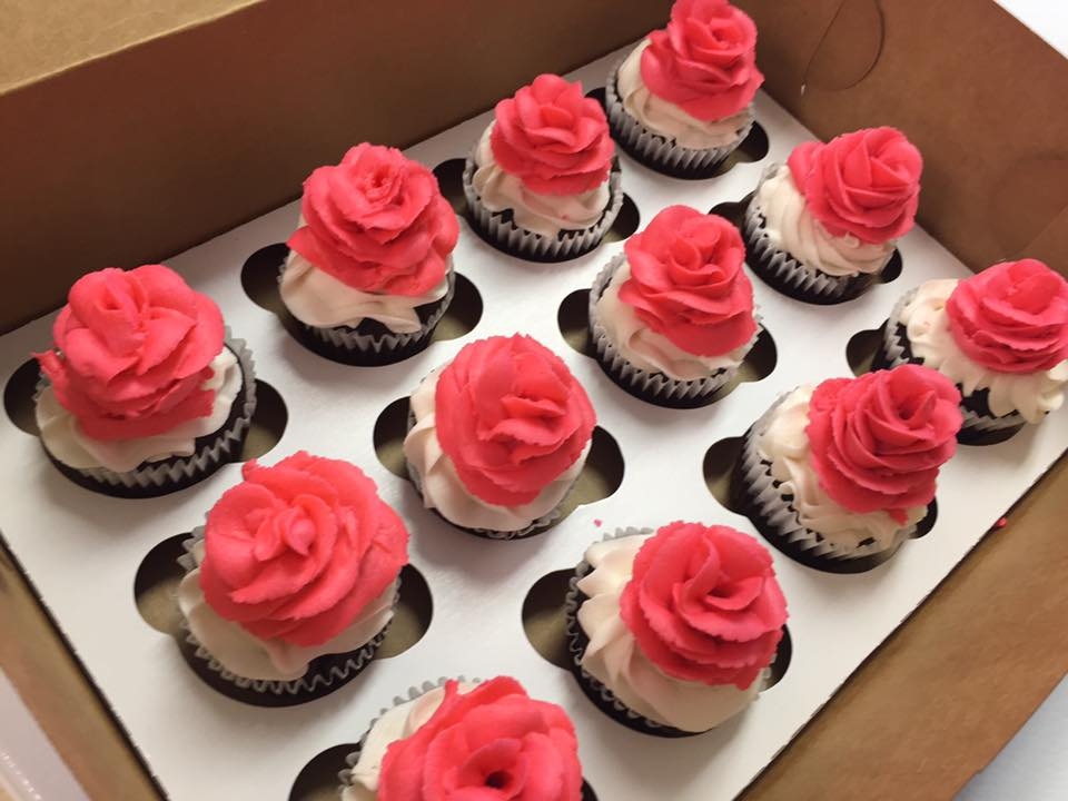 Rose chocolate cupcakes