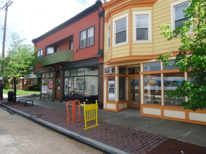 houses along sidewalk