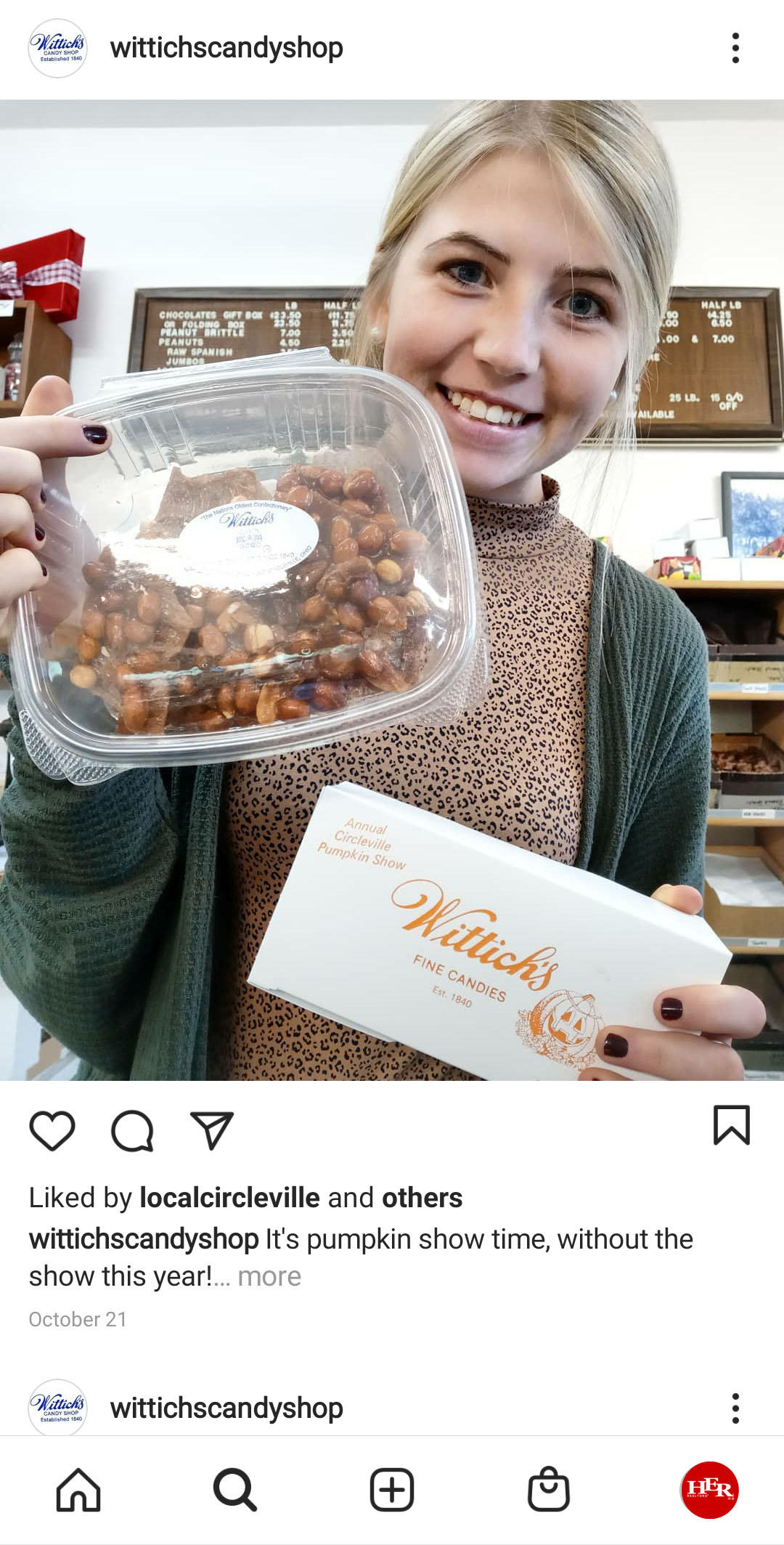 Young lady at wittich candy