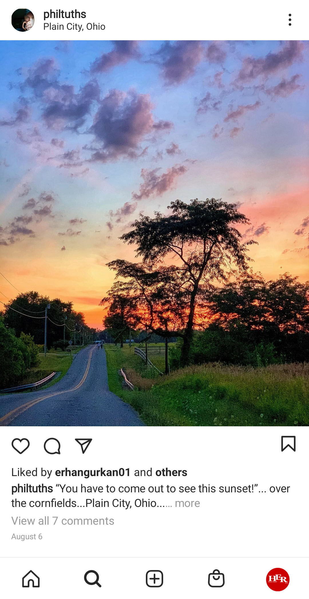 PLain city sunset