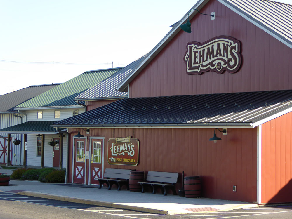 The large building of Lehman's is pictured.