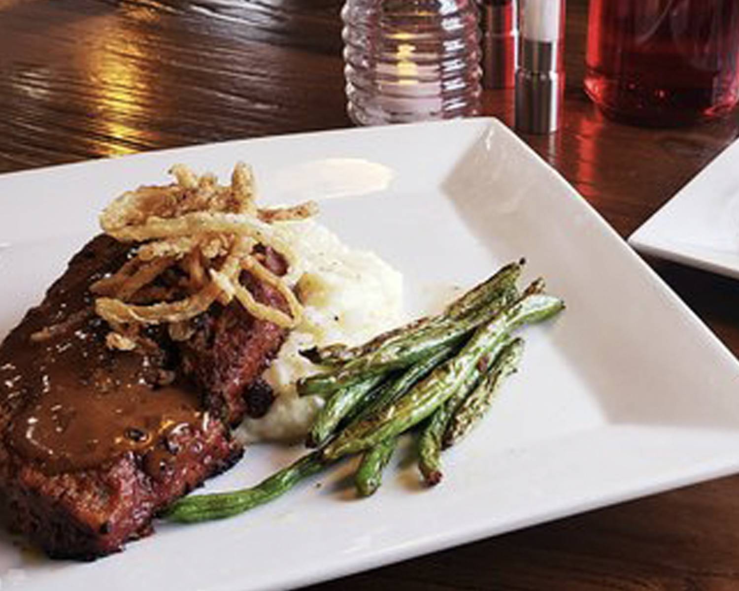 Meatloaf with fresh mashed potatoes and lava chocolate cake
