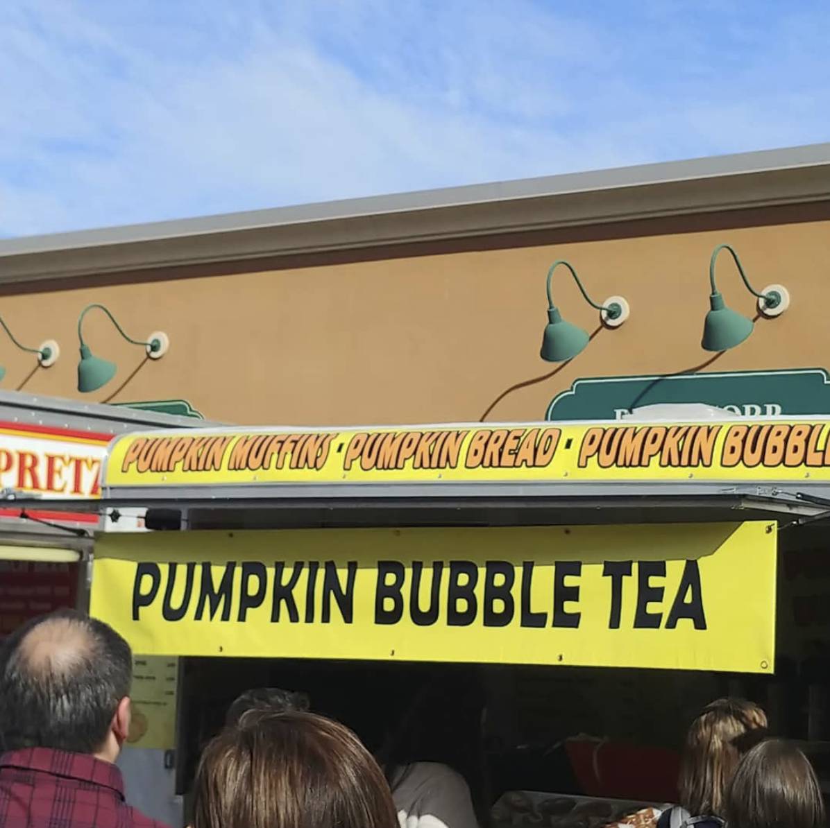 Sign for pumpkin bubble tea