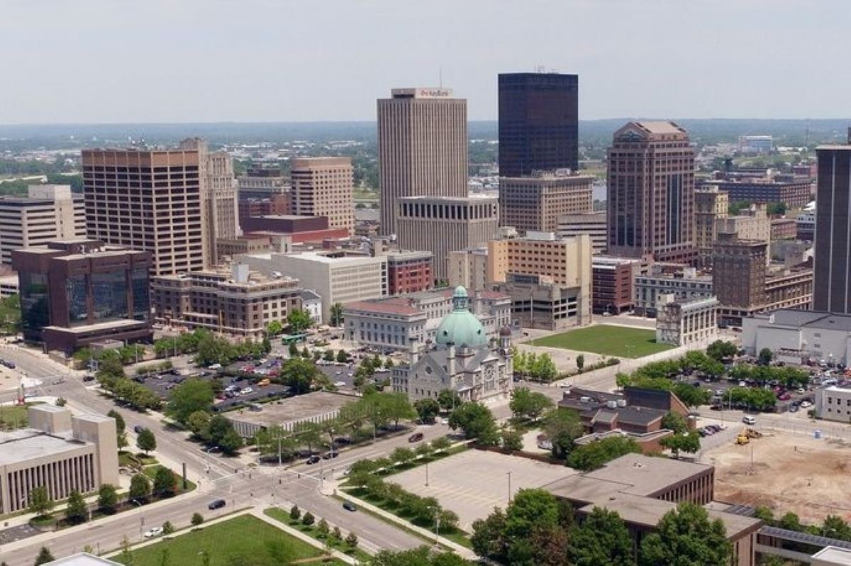 Bird's eye view of Dayton, Ohio