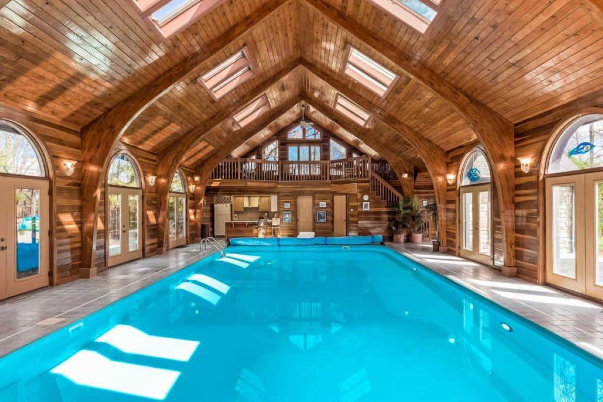 indoor pool inside mansion
