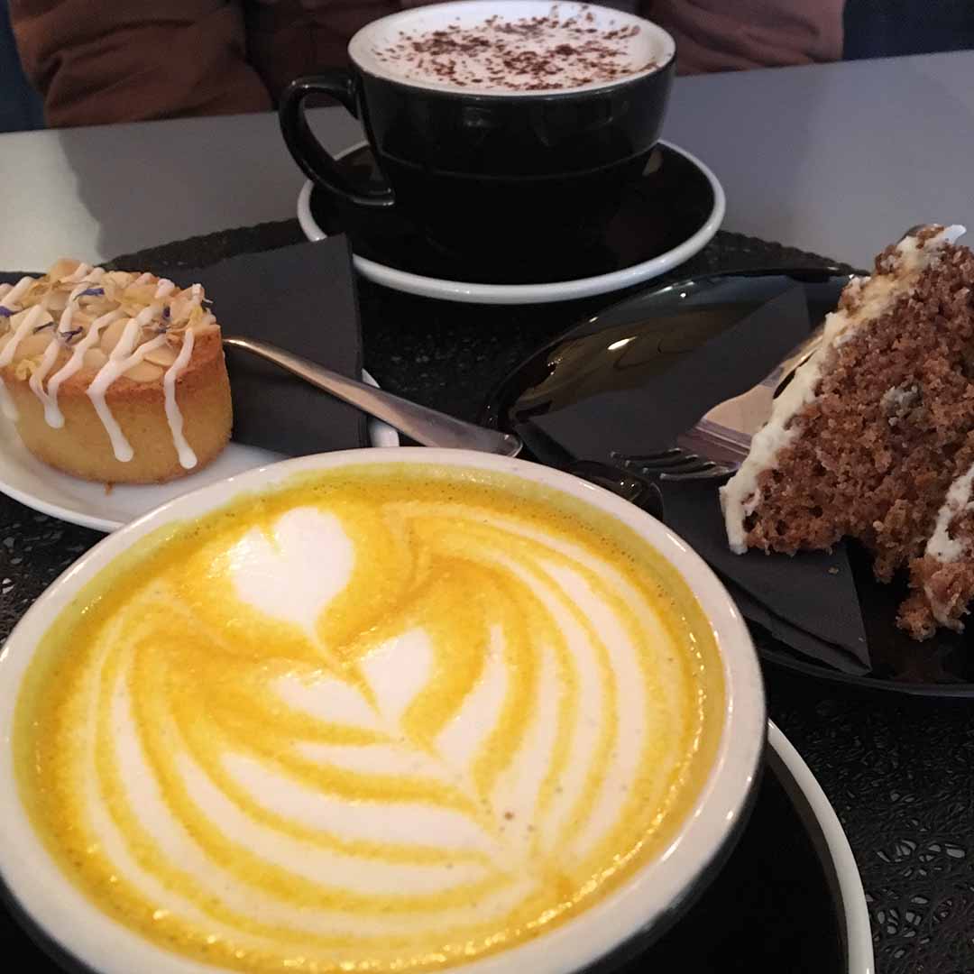 Chai Latte, Hot Chocolate and Cakes